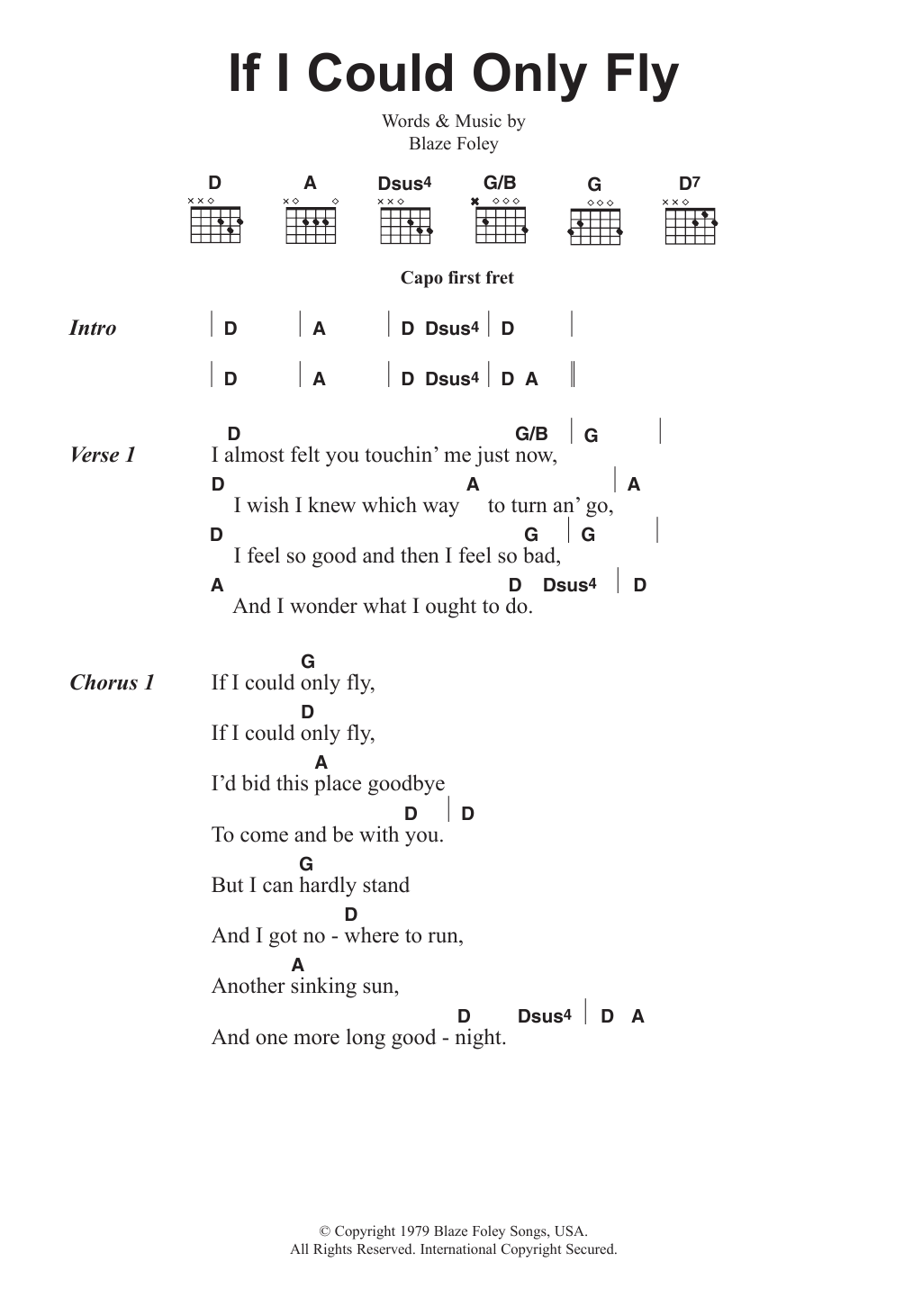 Merle Haggard If I Could Only Fly Sheet Music