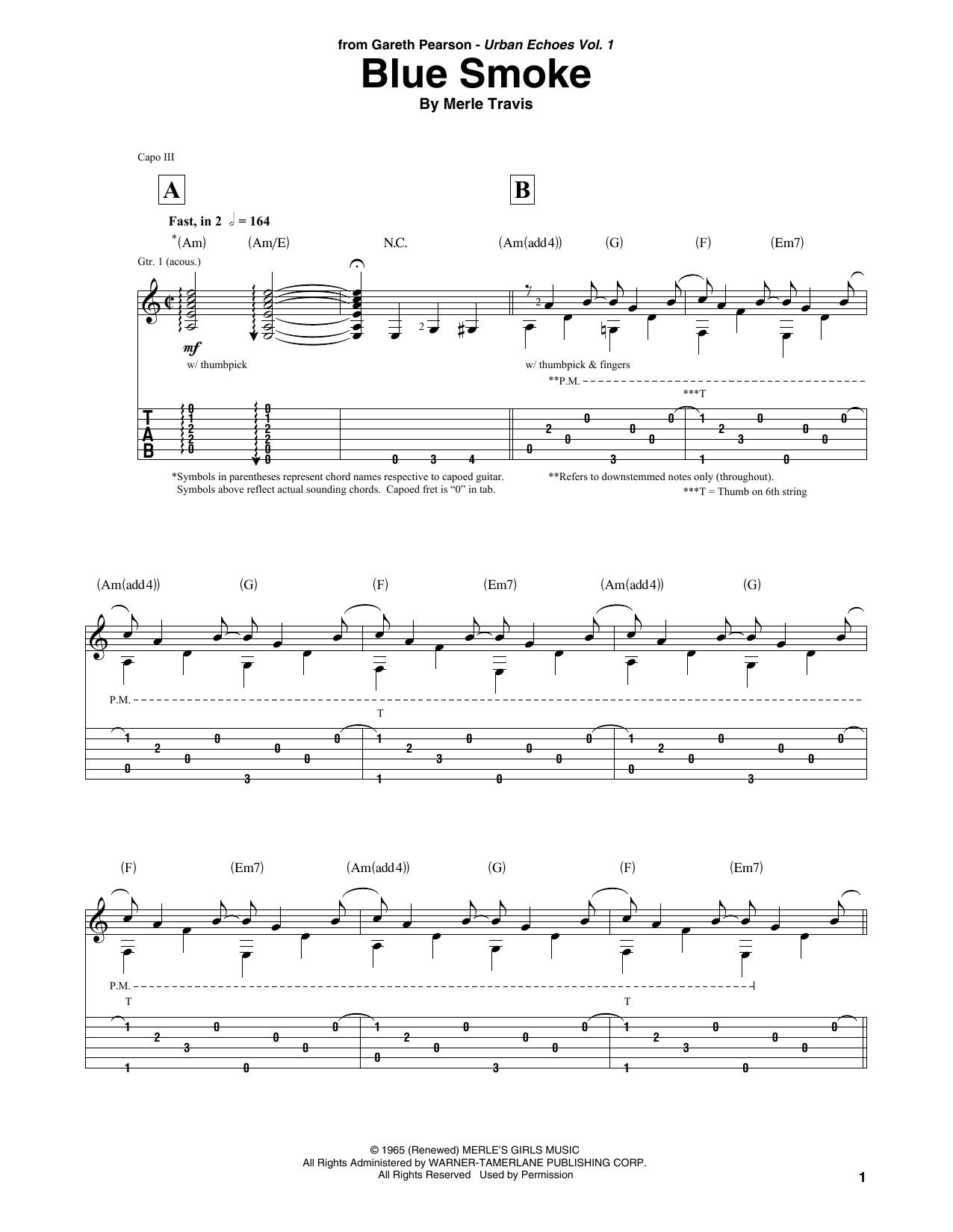 Merle Travis Blue Smoke Sheet Music