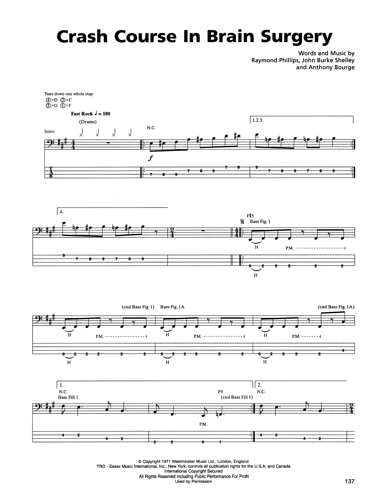 Metallica Crash Course In Brain Surgery Sheet Music