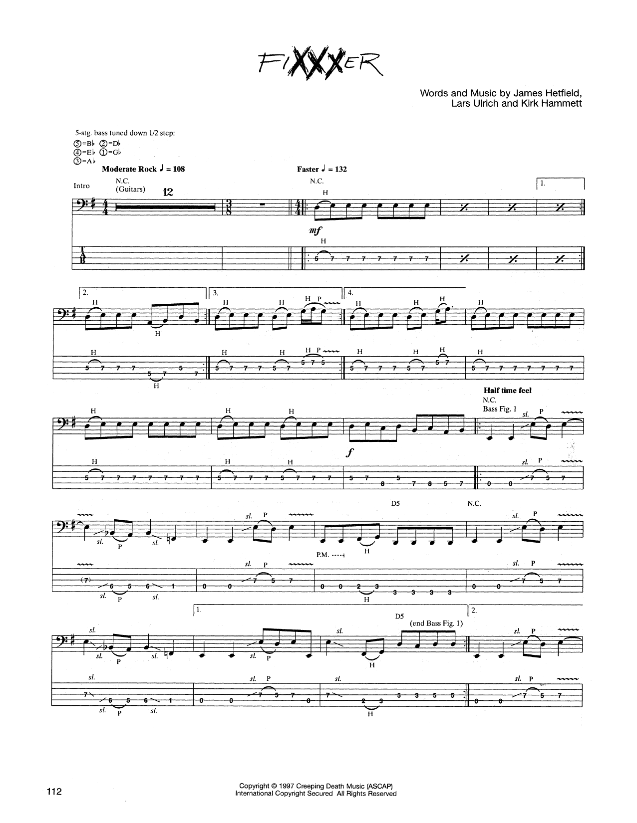 Metallica Fixxxer Sheet Music