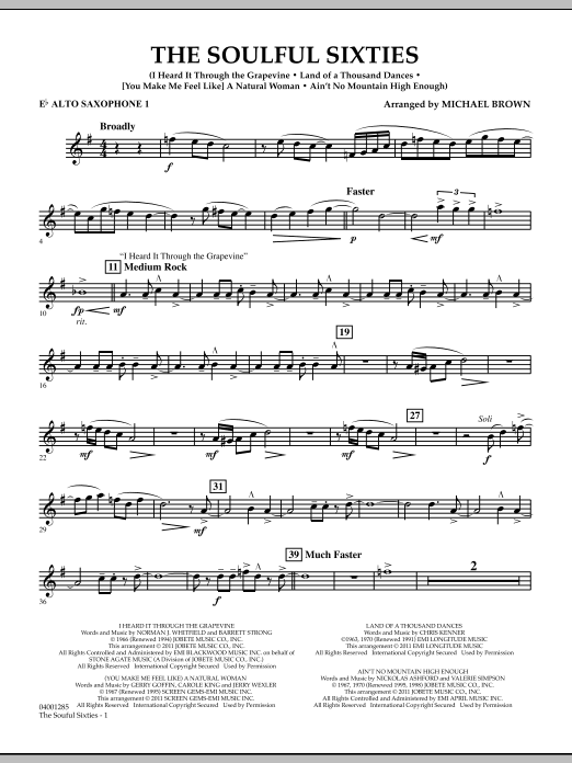Michael Brown The Soulful Sixties - Eb Alto Saxophone 1 Sheet Music