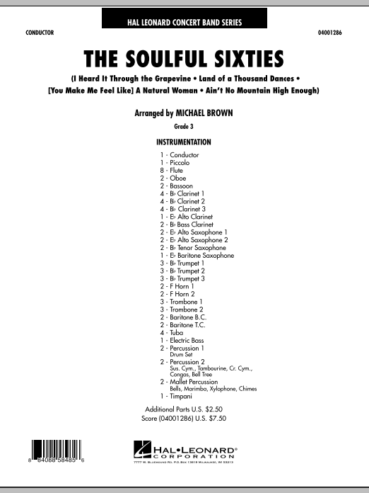 Michael Brown The Soulful Sixties - Full Score Sheet Music