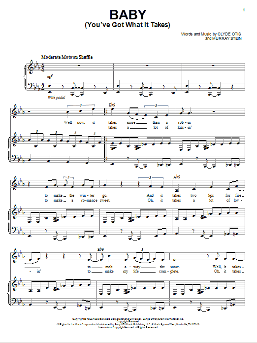 Michael Buble Baby (You've Got What It Takes) Sheet Music