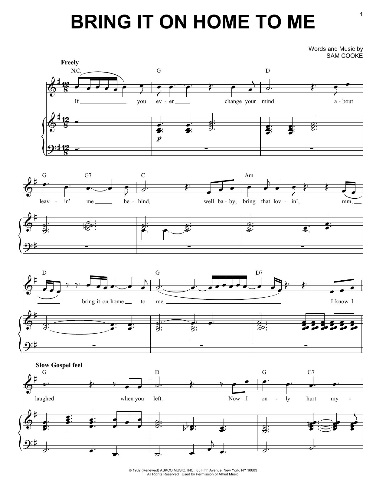 Michael Bublé Bring It On Home To Me Sheet Music