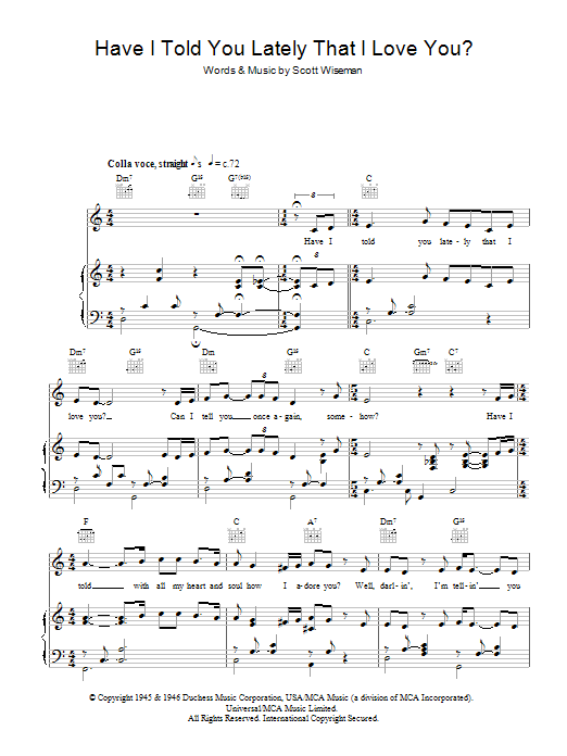 Michael Buble Have I Told You Lately That I Love You? Sheet Music