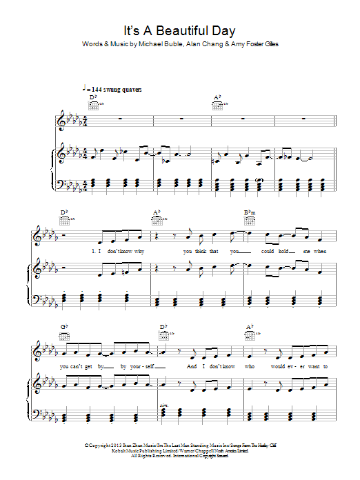 Michael Buble It's A Beautiful Day (Big Band Version - Swing Mix) Sheet Music