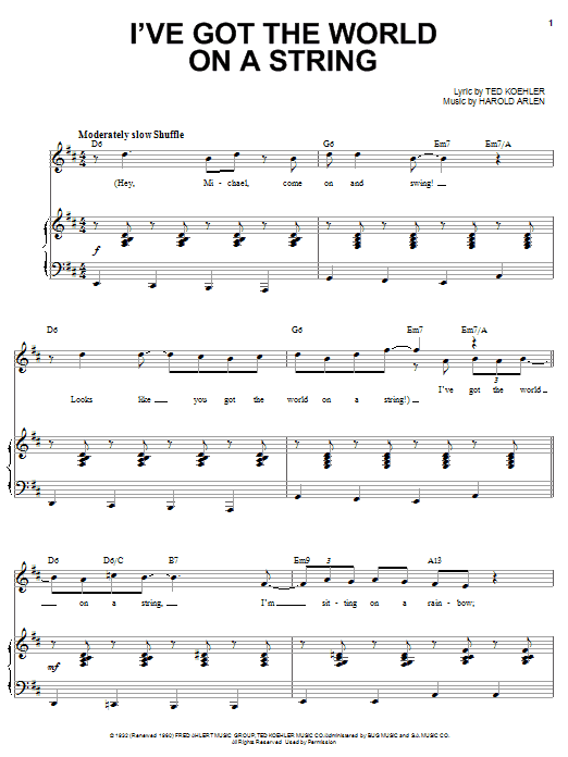 Michael Buble I've Got The World On A String Sheet Music