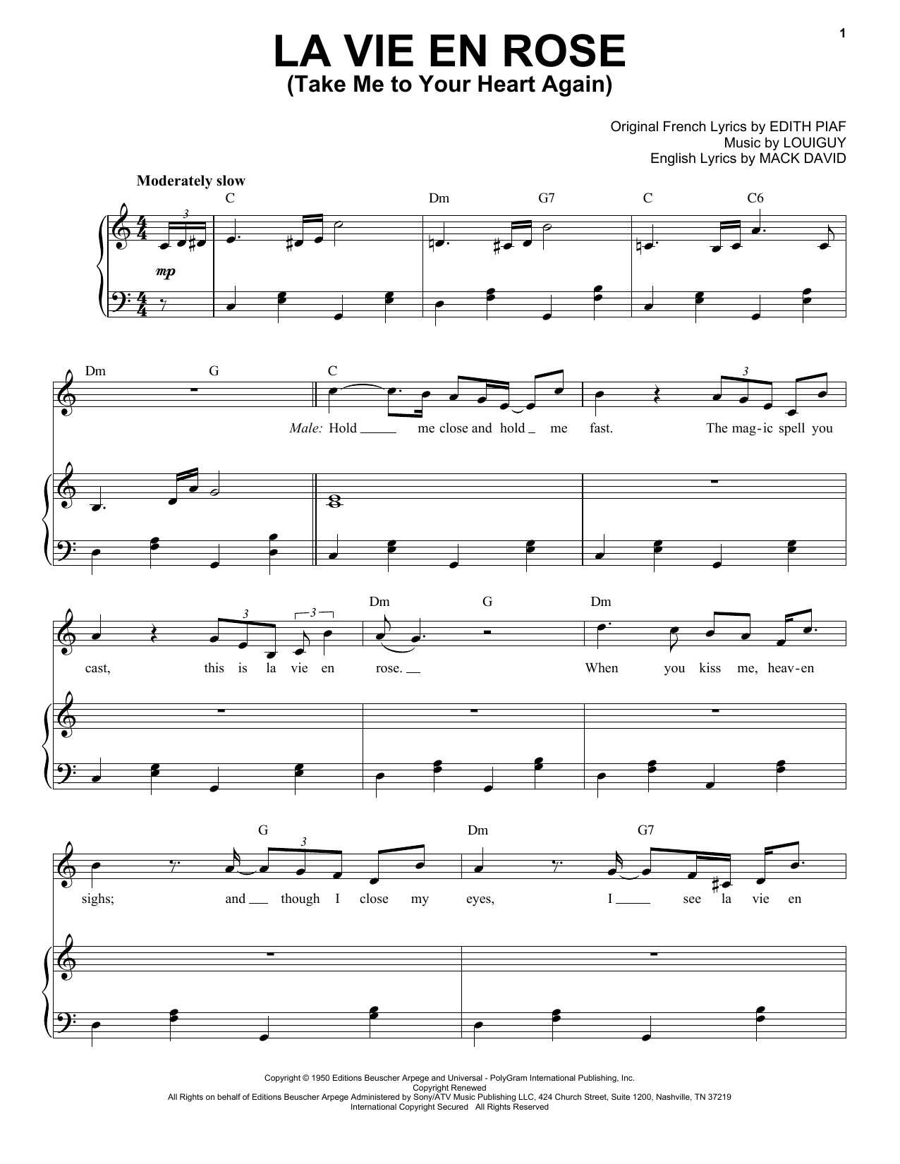 Michael Bublé La vie en rose (feat. Cécile McLorin Salvant) Sheet Music