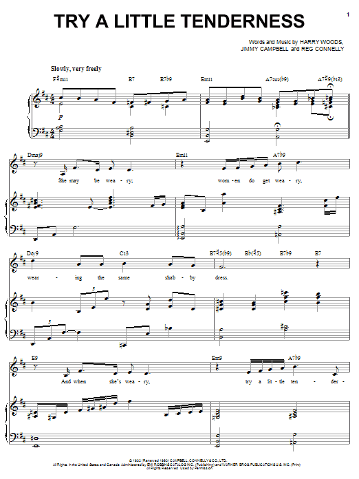 Michael Buble Try A Little Tenderness Sheet Music