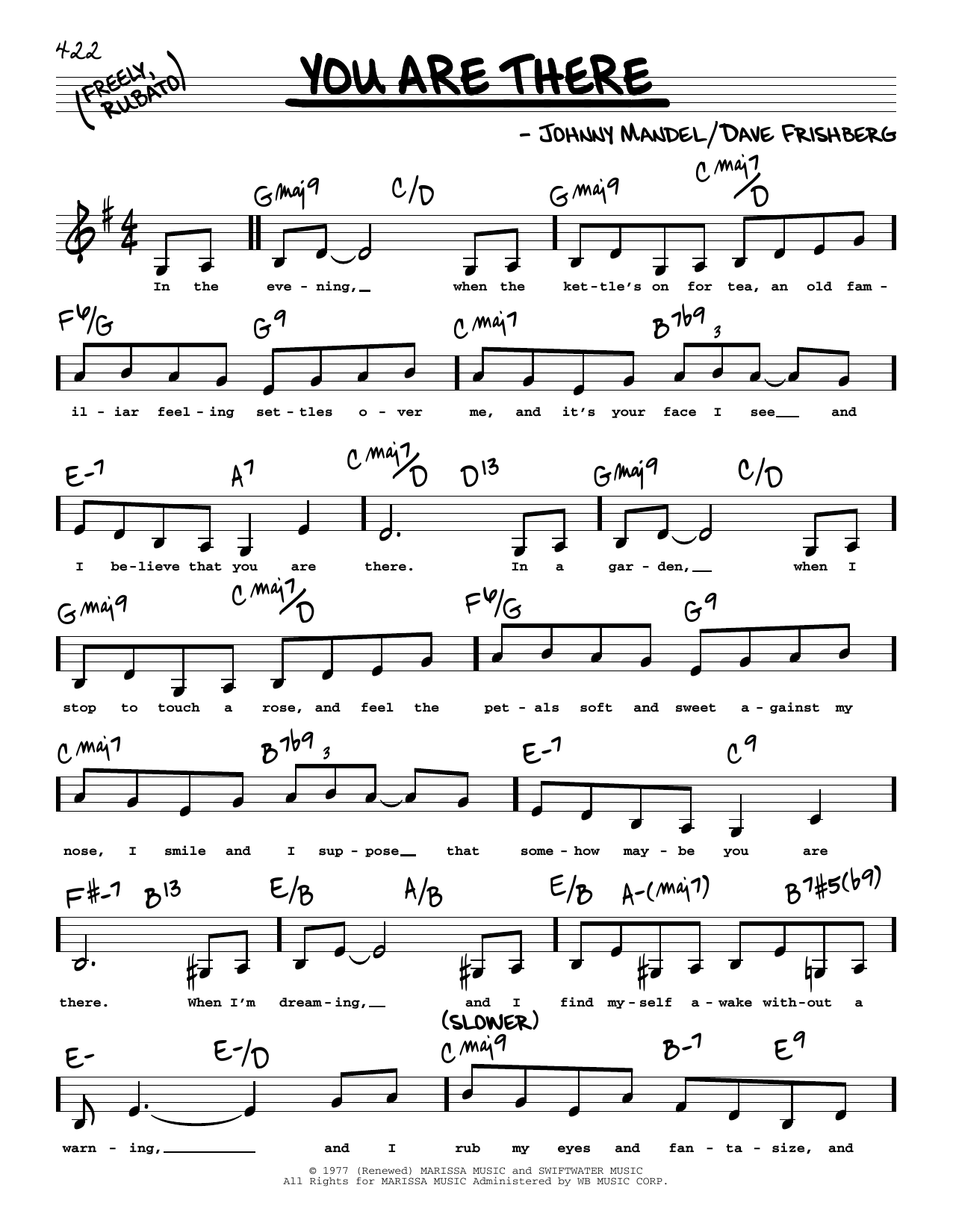 Michael Feinstein You Are There (Low Voice) Sheet Music