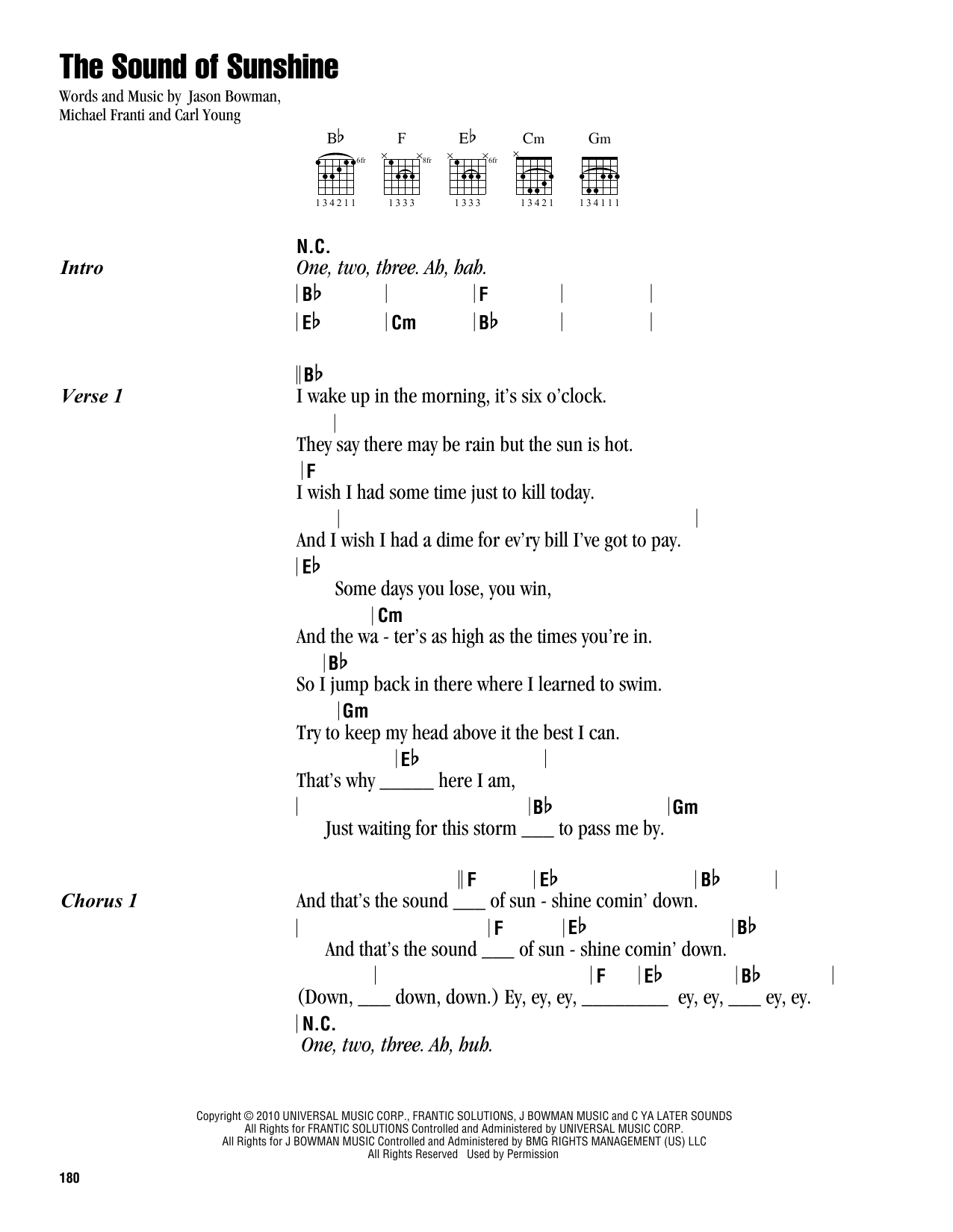 Michael Franti The Sound Of Sunshine Sheet Music