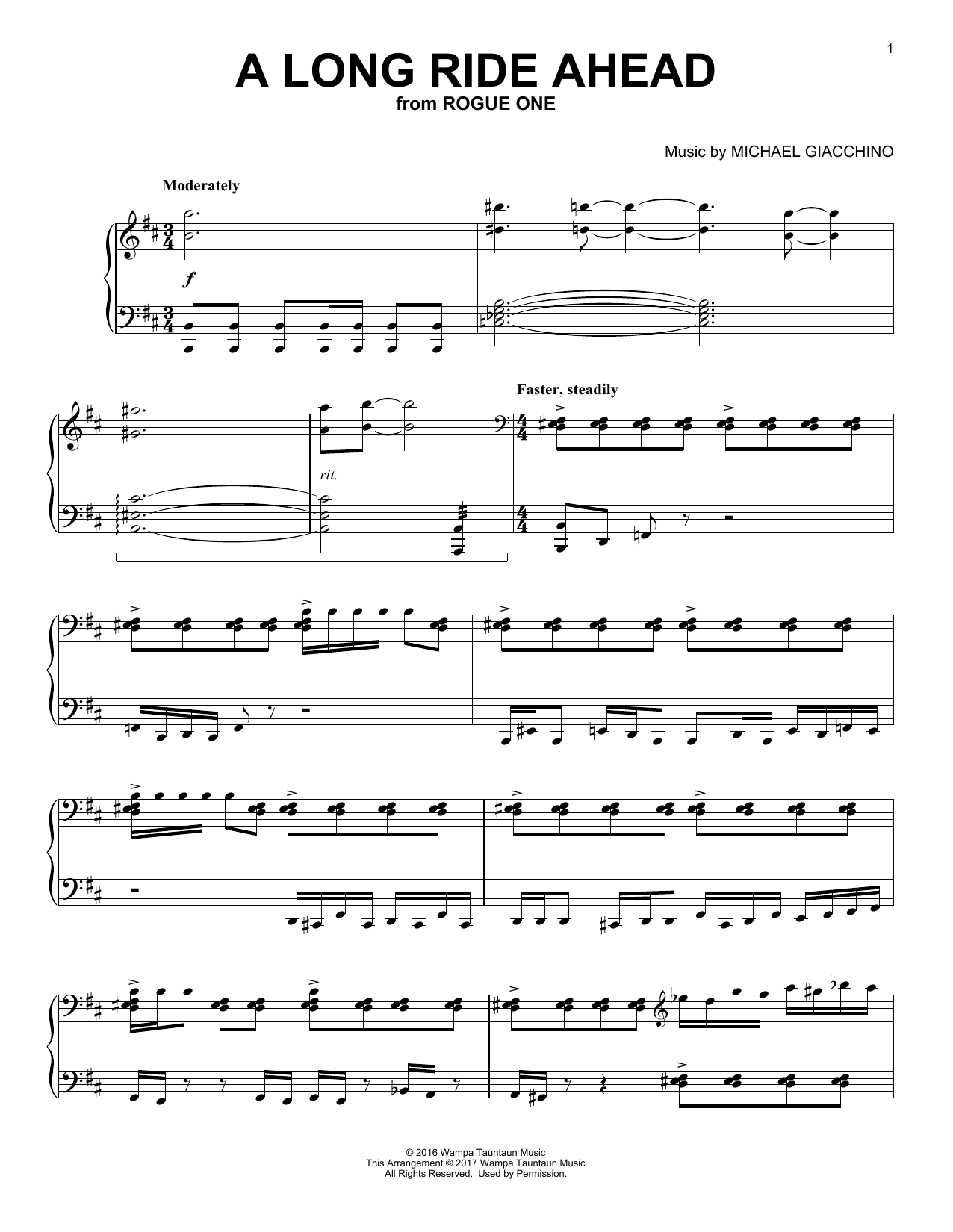 Michael Giacchino A Long Ride Ahead Sheet Music