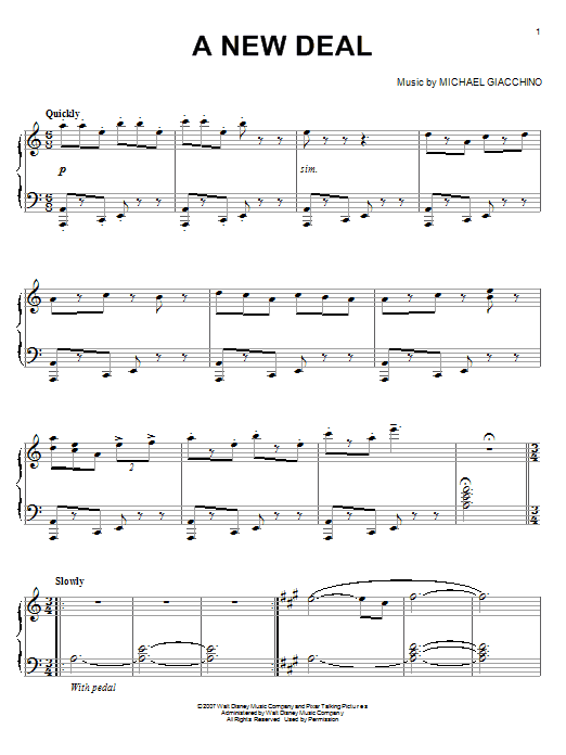 Michael Giacchino A New Deal Sheet Music