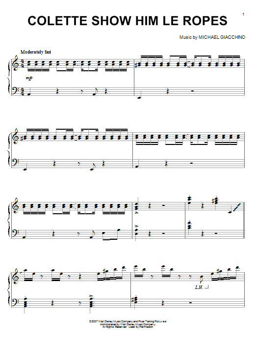 Michael Giacchino Colette Shows Him Le Ropes Sheet Music