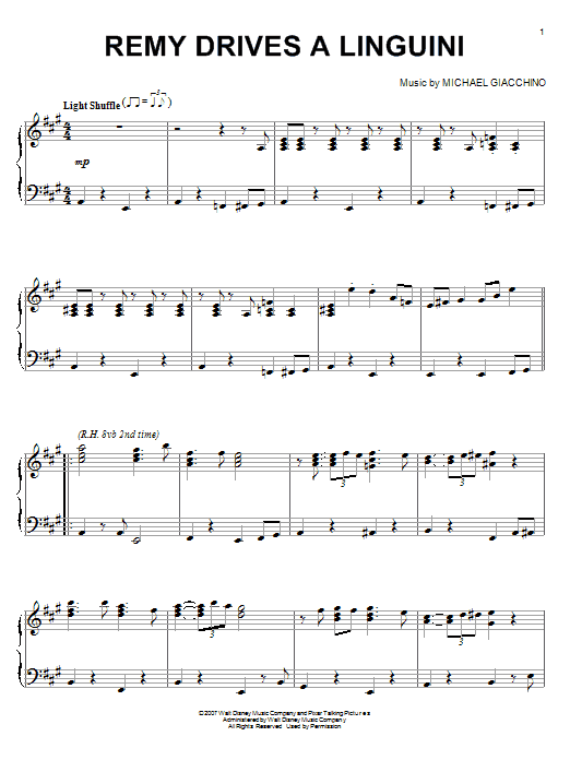 Michael Giacchino Remy Drives A Linguini Sheet Music