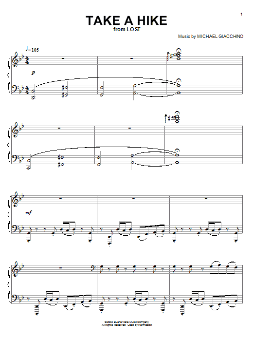 Michael Giacchino Take A Hike Sheet Music