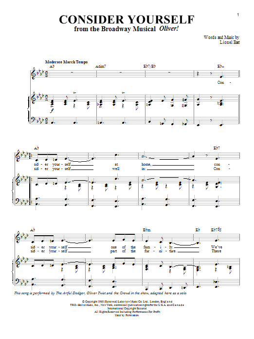 Michael Goodman Consider Yourself Sheet Music