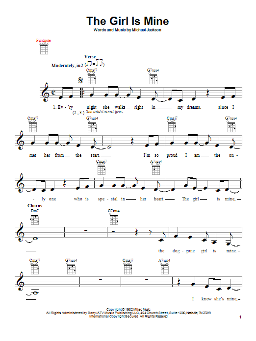 Michael Jackson & Paul McCartney The Girl Is Mine Sheet Music