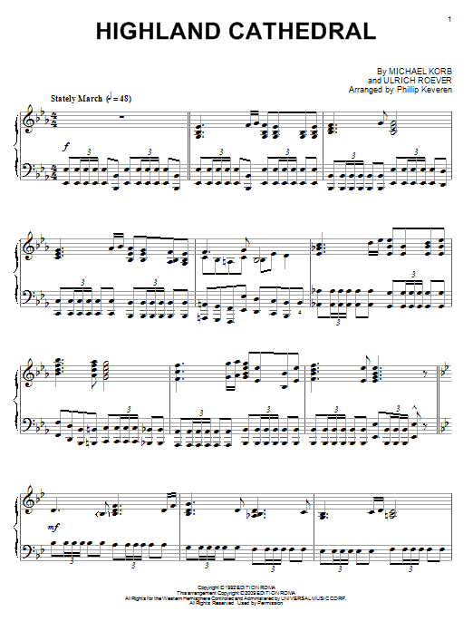 Michael Korb Highland Cathedral (arr. Phillip Keveren) Sheet Music
