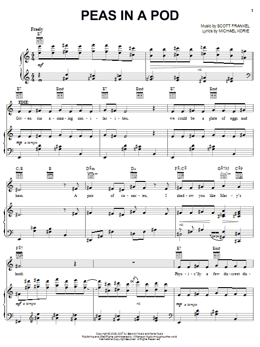 Michael Korie Peas In A Pod Sheet Music