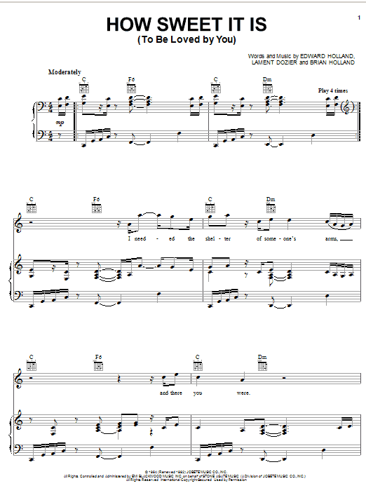 Michael McDonald How Sweet It Is (To Be Loved By You) Sheet Music