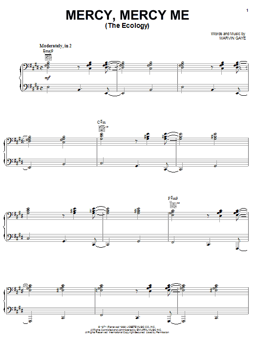 Michael McDonald Mercy, Mercy Me (The Ecology) Sheet Music