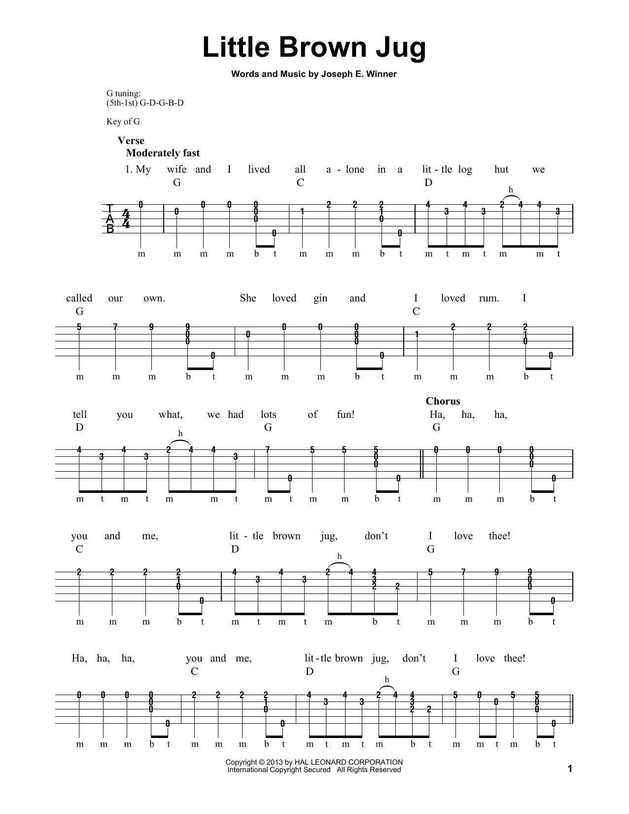 Michael Miles Little Brown Jug Sheet Music
