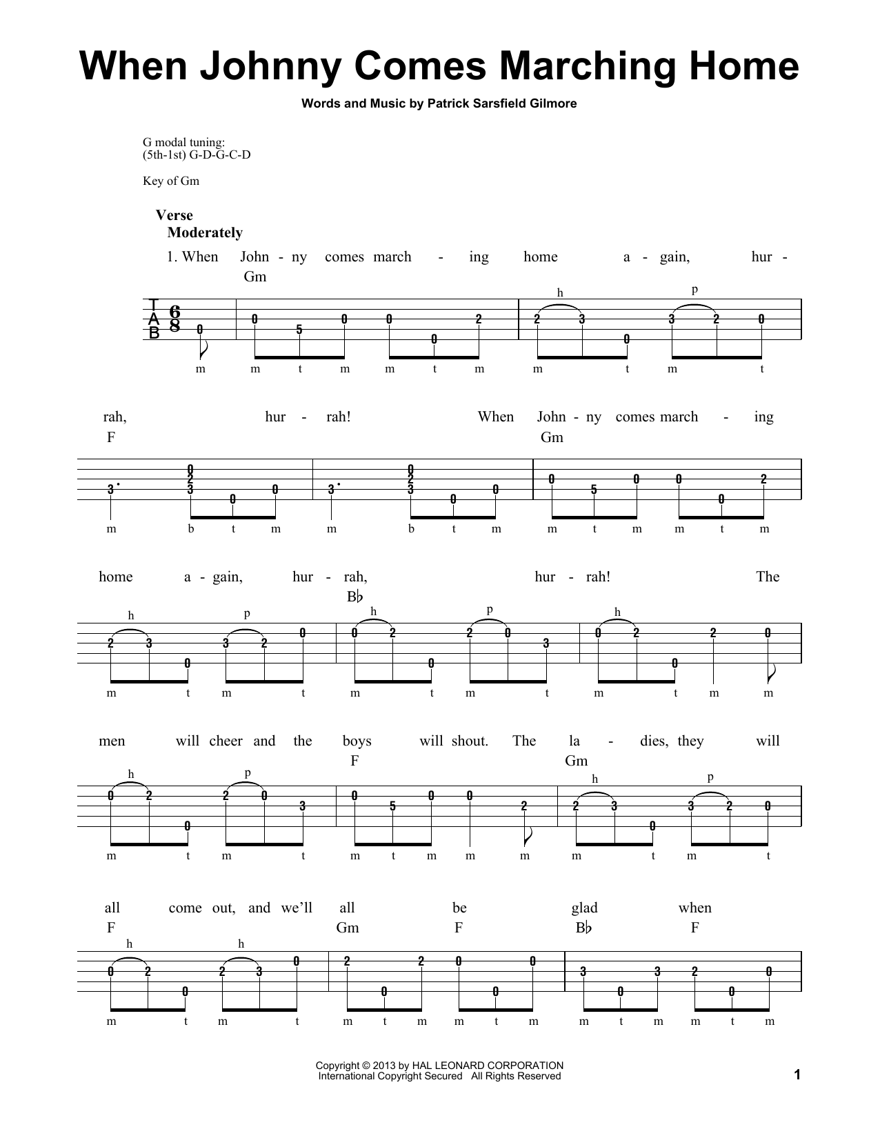 Michael Miles When Johnny Comes Marching Home Sheet Music
