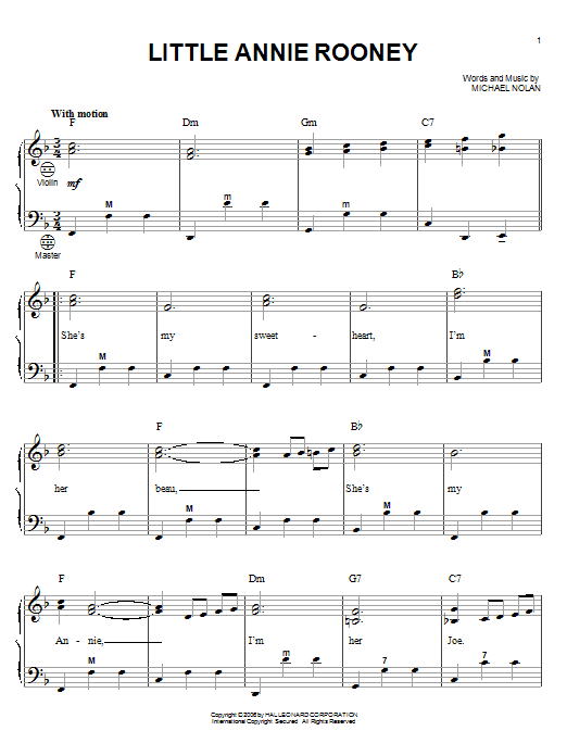 Michael Nolan Little Annie Rooney Sheet Music