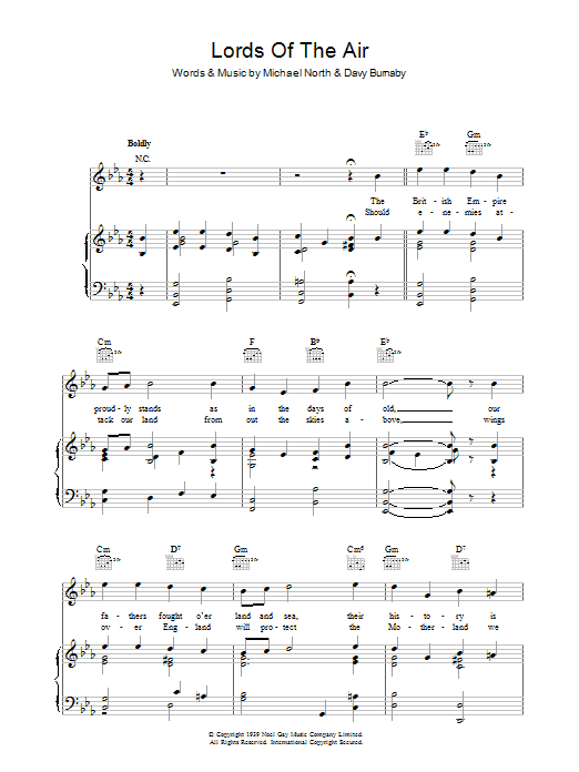 Michael North Lords Of The Air Sheet Music