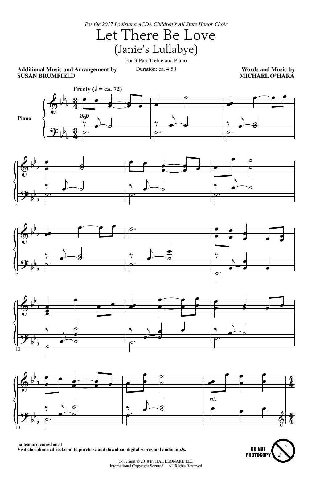 Michael O'Hara Let There Be Love (arr. Susan Brumfield) Sheet Music