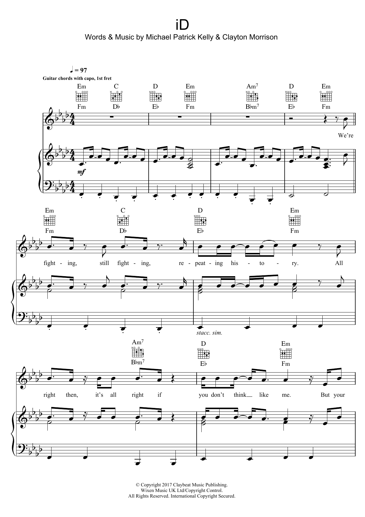 Michael Patrick Kelly iD (featuring Gentleman) Sheet Music