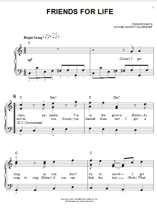 Michael Silversher Friends For Life Sheet Music