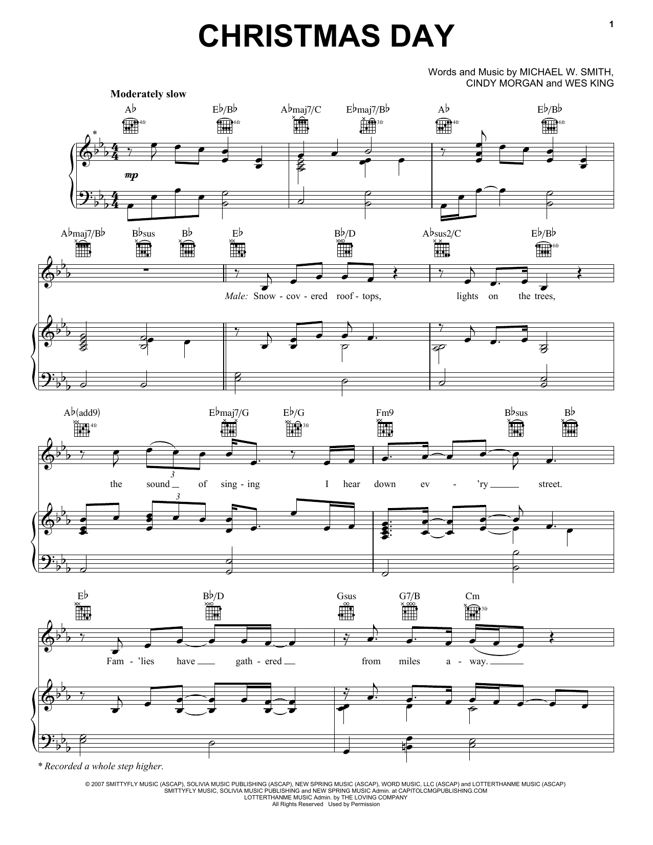 Michael W. Smith Christmas Day Sheet Music