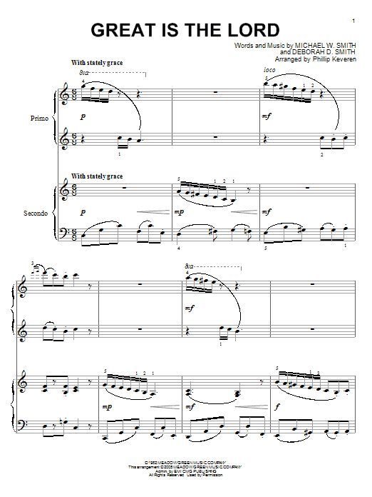 Michael W. Smith Great Is The Lord (arr. Phillip Keveren) Sheet Music