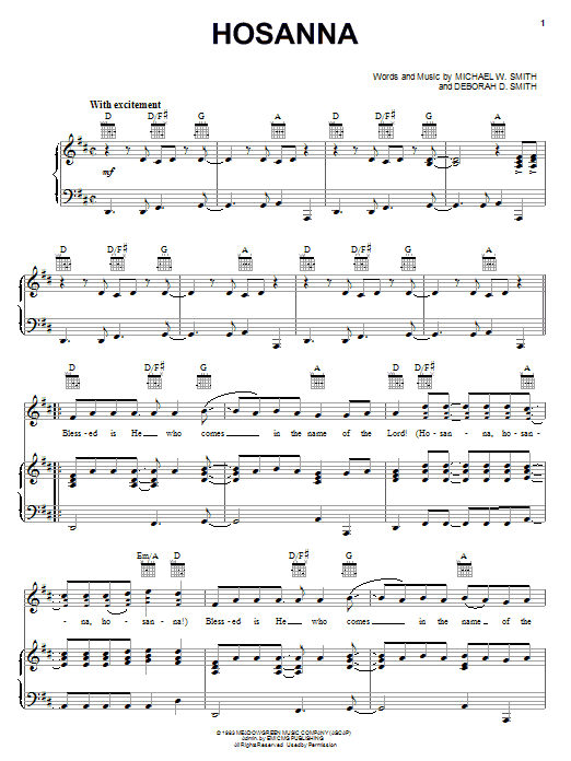 Michael W. Smith Hosanna Sheet Music