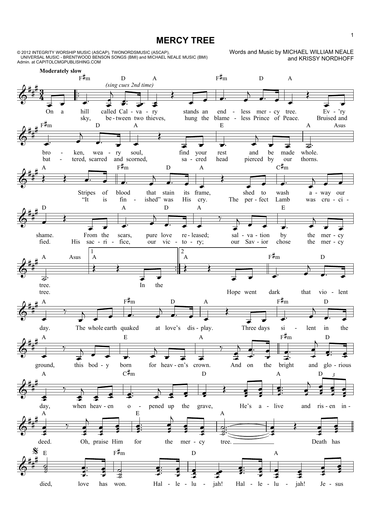 Michael William Neale Mercy Tree Sheet Music