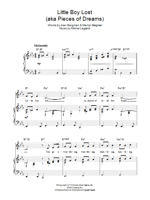Michel LeGrand Little Boy Lost Sheet Music