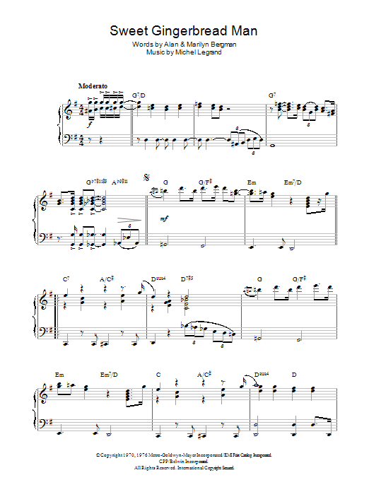Michel LeGrand Sweet Gingerbread Man Sheet Music