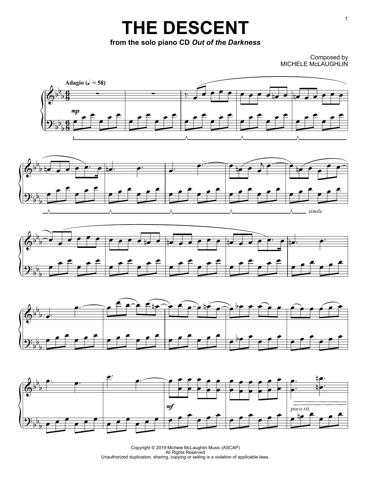 Michele McLaughlin The Descent Sheet Music