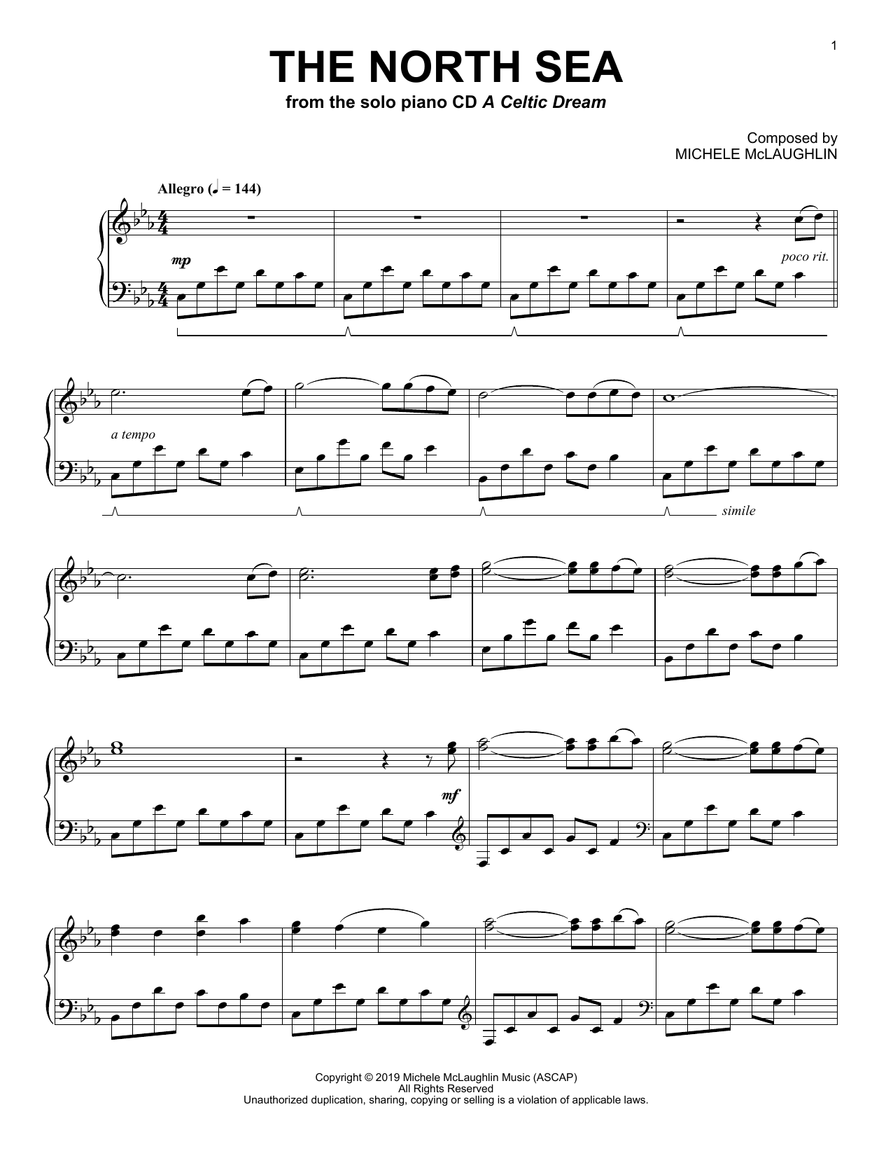 Michele McLaughlin The North Sea Sheet Music