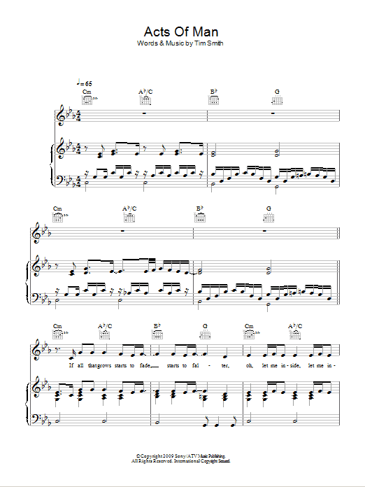 Midlake Acts Of Man Sheet Music