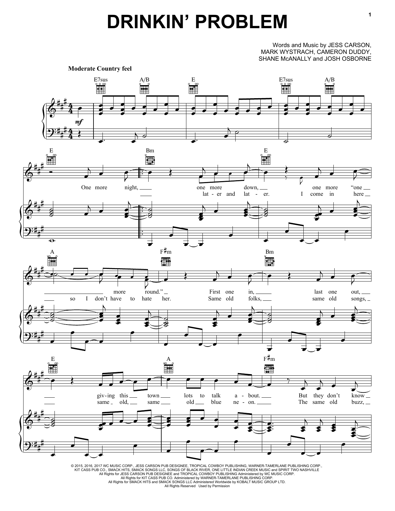 Midland Drinkin' Problem Sheet Music