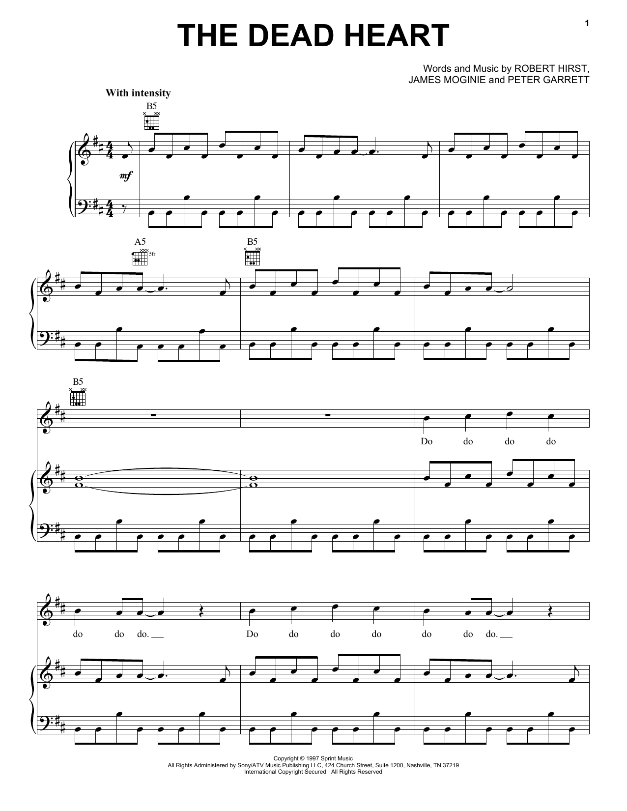 Midnight Oil The Dead Heart Sheet Music