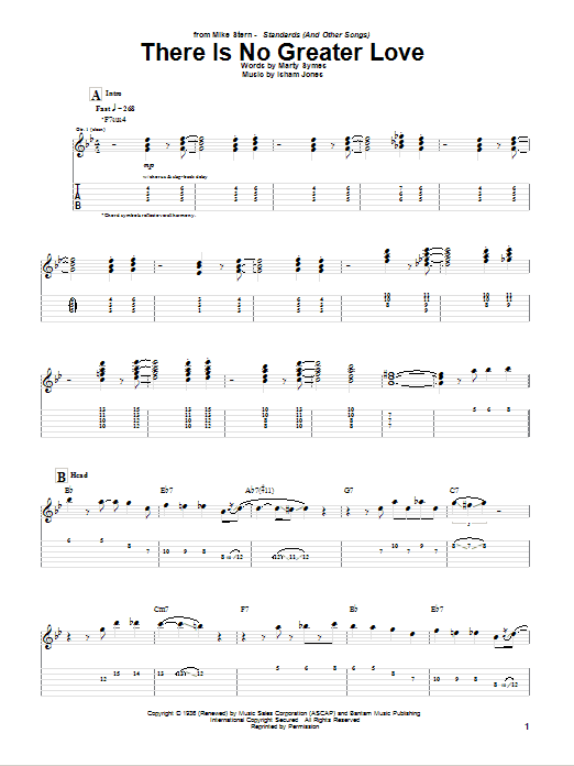 Mike Stern There Is No Greater Love Sheet Music