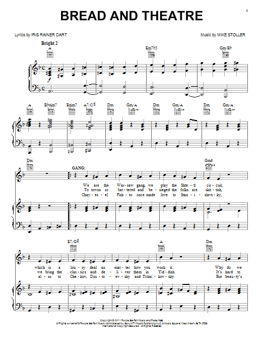 Mike Stoller Bread And Theatre Sheet Music