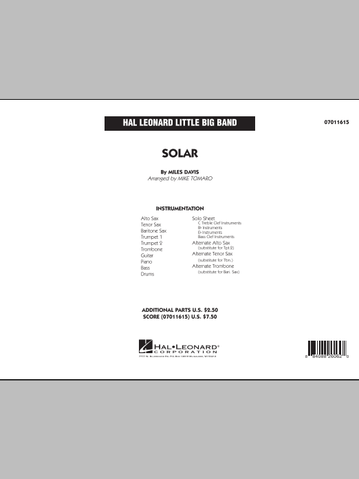 Mike Tomaro Solar - Conductor Score (Full Score) Sheet Music