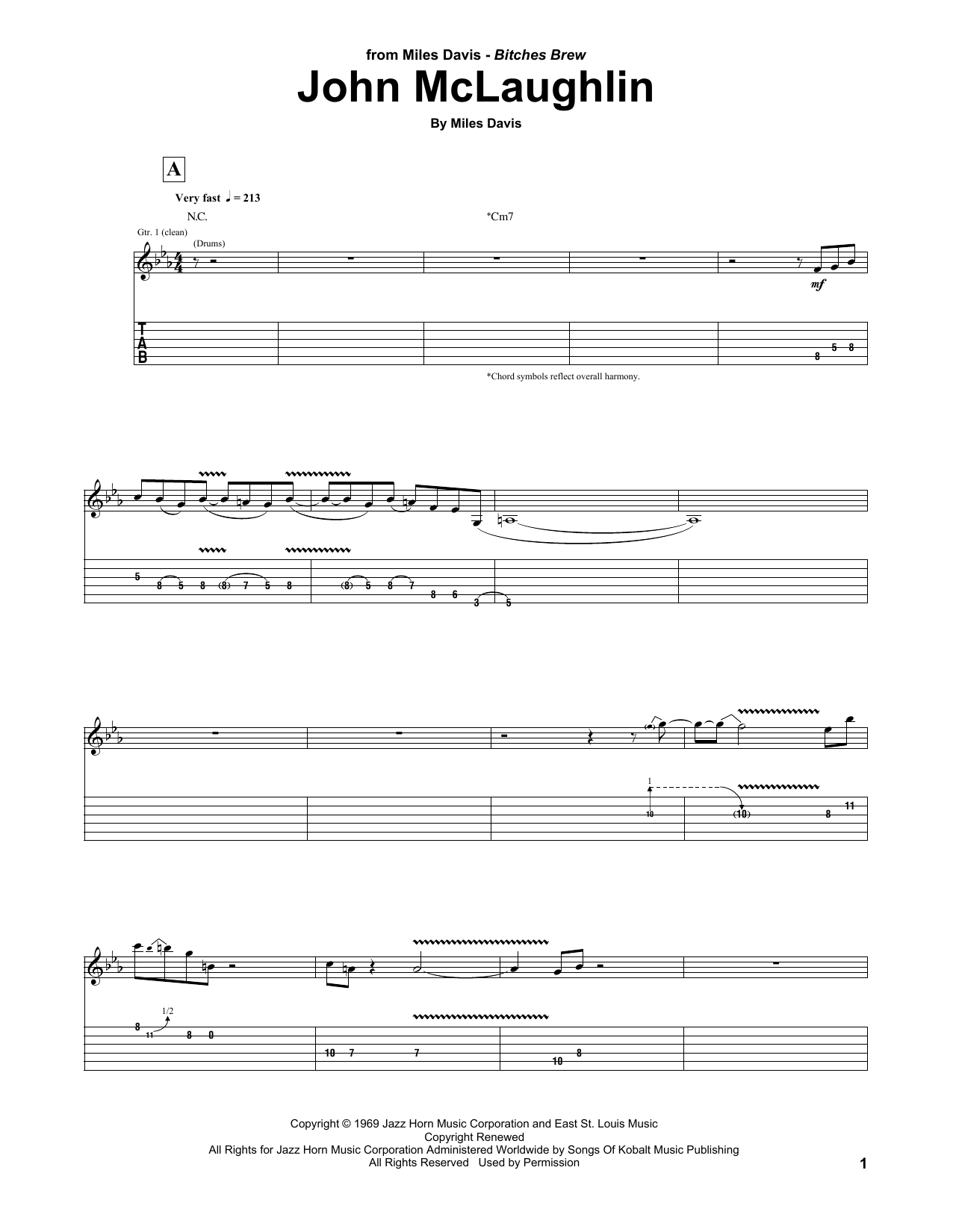 Miles Davis John McLaughlin Sheet Music