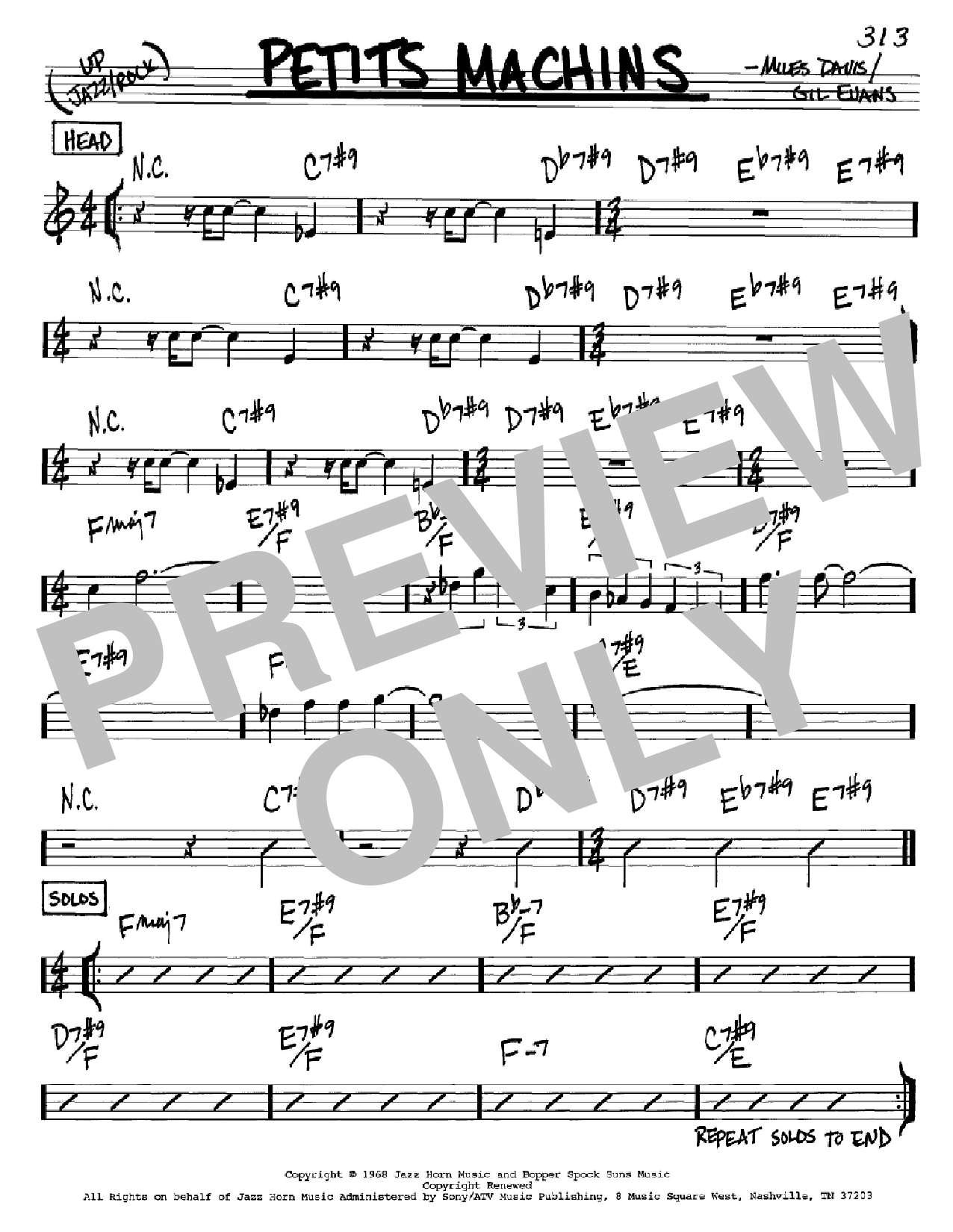 Miles Davis Petits Machins Sheet Music