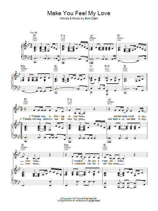 Military Wives Make You Feel My Love Sheet Music